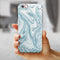 Marbleized Swirling Hard Mint iPhone 6/6s or 6/6s Plus 2-Piece Hybrid INK-Fuzed Case