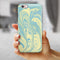 Marbleized Swirling Mint and Yellow iPhone 6/6s or 6/6s Plus 2-Piece Hybrid INK-Fuzed Case