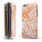 Marbleized Swirling Orange iPhone 6/6s or 6/6s Plus 2-Piece Hybrid INK-Fuzed Case