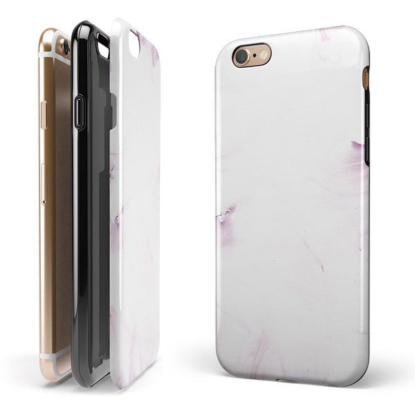 Marbleized Swirling Pink Border v5 iPhone 6/6s or 6/6s Plus 2-Piece Hybrid INK-Fuzed Case
