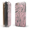 Marbleized Swirling Pink and Gray v3 iPhone 6/6s or 6/6s Plus 2-Piece Hybrid INK-Fuzed Case