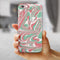 Marbleized Swirling Pink and Green iPhone 6/6s or 6/6s Plus 2-Piece Hybrid INK-Fuzed Case