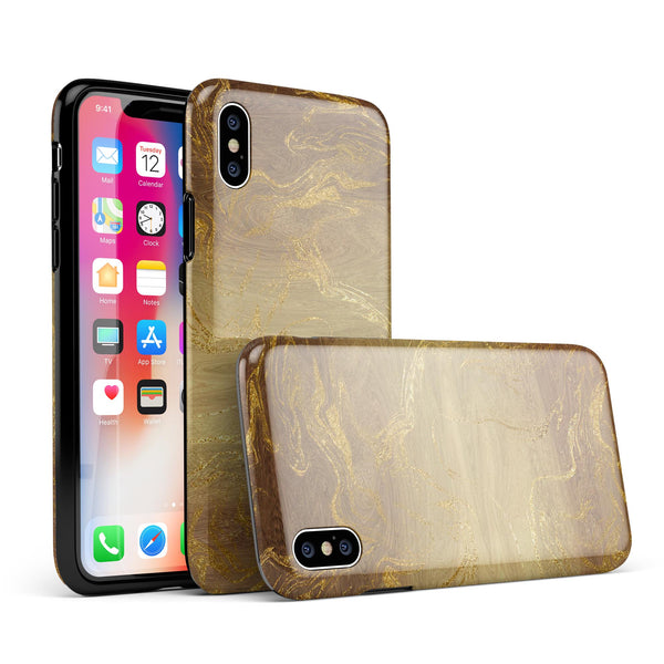 Molten Gold Digital Foil Swirl V1 - iPhone X Swappable Hybrid Case