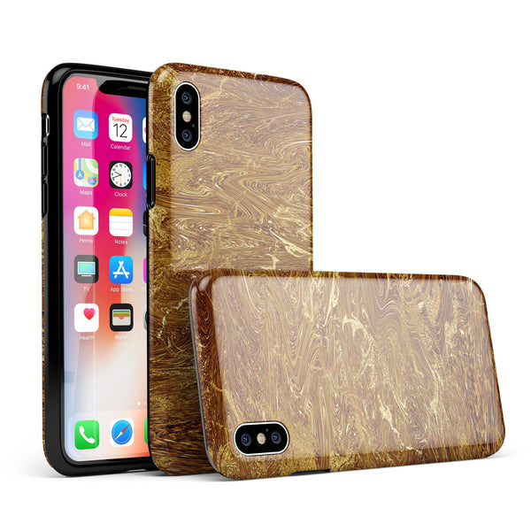 Molten Gold Digital Foil Swirl V2 - iPhone X Swappable Hybrid Case