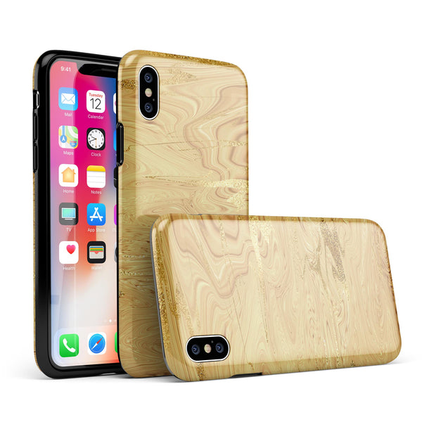 Molten Gold Digital Foil Swirl V3 - iPhone X Swappable Hybrid Case