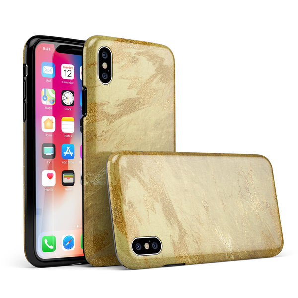 Molten Gold Digital Foil Swirl V6 - iPhone X Swappable Hybrid Case