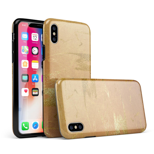 Molten Gold Digital Foil Swirl V8 - iPhone X Swappable Hybrid Case