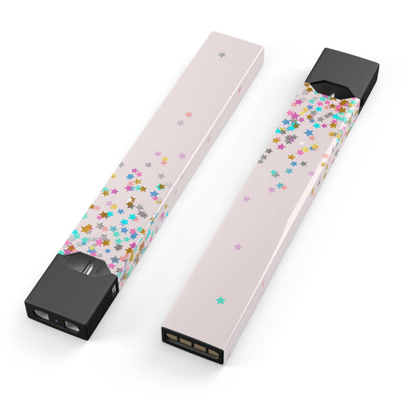 Multicolor Birthday Dots Over Pink - Premium Decal Protective Skin-Wrap Sticker compatible with the Juul Labs vaping device
