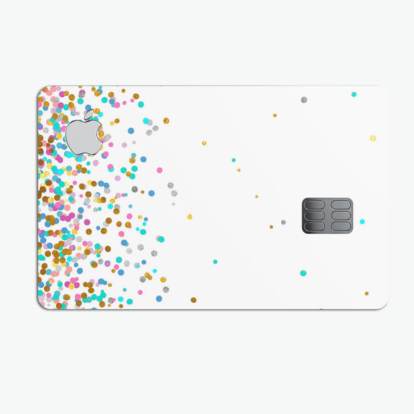 Multicolor Birthday Dots Over White - Premium Protective Decal Skin-Kit for the Apple Credit Card