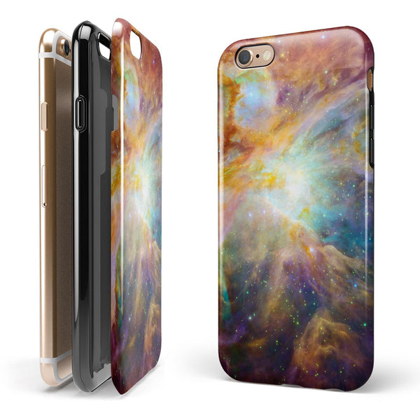 Mutli-Colored Clouded Universe iPhone 6/6s or 6/6s Plus 2-Piece Hybrid INK-Fuzed Case