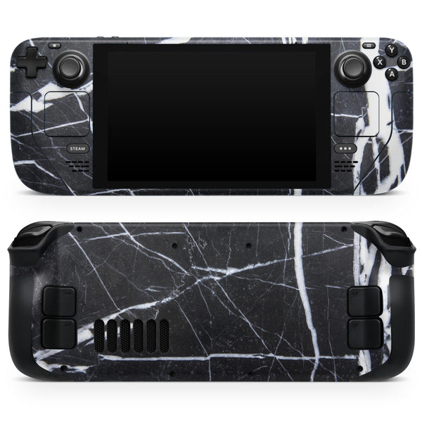 Natural Black & White Marble Stone // Full Body Skin Decal Wrap Kit for the Steam Deck handheld gaming computer