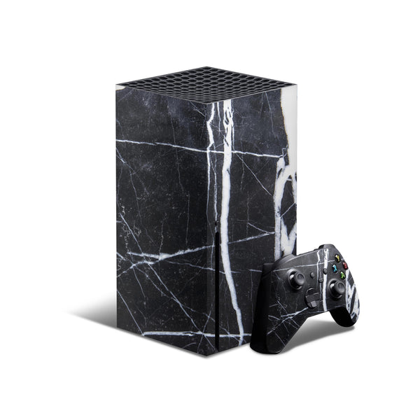 Natural Black & White Marble Stone - Full Body Skin Decal Wrap Kit for Xbox Consoles & Controllers