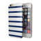 Navy Blue and White Stripes iPhone 6/6s or 6/6s Plus 2-Piece Hybrid INK-Fuzed Case