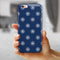 Navy and Whtie Micro Ship Wheels  iPhone 6/6s or 6/6s Plus 2-Piece Hybrid INK-Fuzed Case