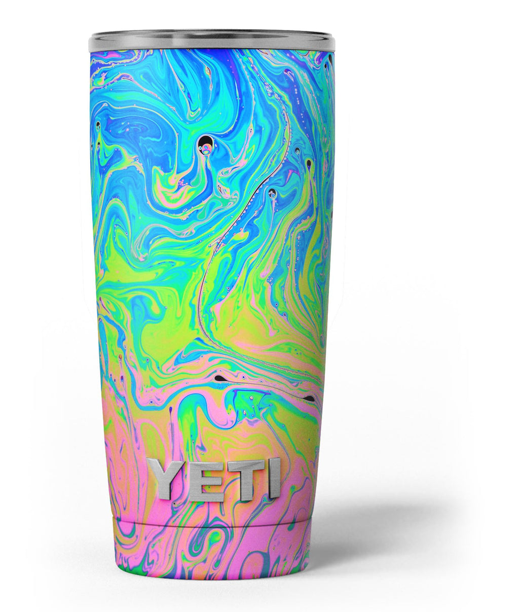 Skin Decal Wrap for Yeti Tumbler Rambler 30 oz Ripped Colors Hot Pink Neon  Green (Tumbler NOT Included)