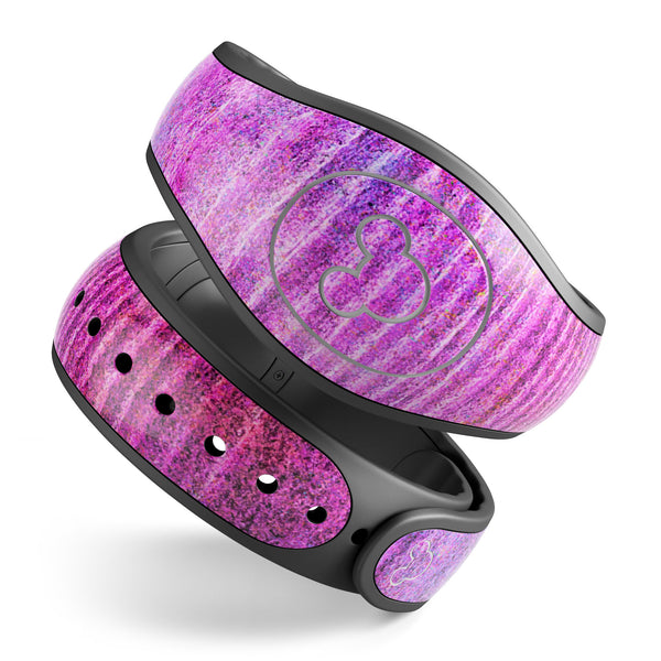 Neon Pink Dyed Wood Grain - Decal Skin Wrap Kit for the Disney Magic Band