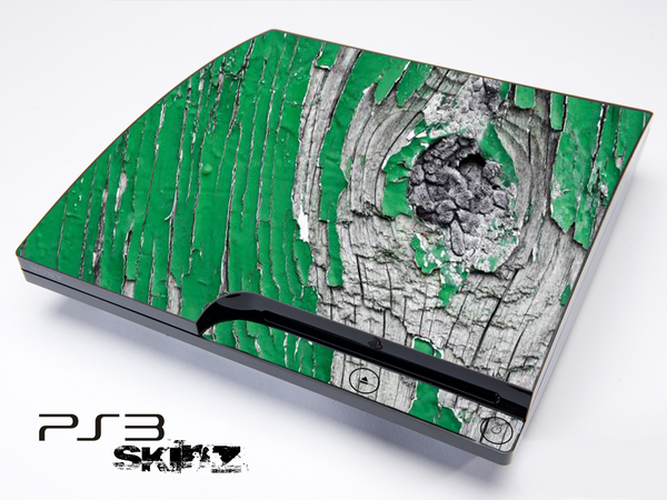 Green Peeled Wood Skin for the Playstation 3