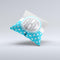 Light Blue Polka Dot & Gray Monogram  Ink-Fuzed Decorative Throw Pillow