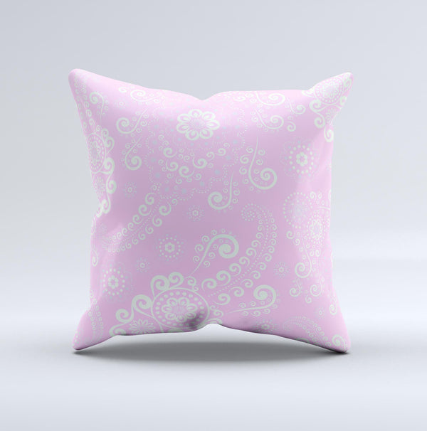 Light Pink & White Lace Pattern  Ink-Fuzed Decorative Throw Pillow