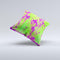 Lime Green Metal with Hot Purple Rust  Ink-Fuzed Decorative Throw Pillow