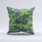 Lime Green and Gray Digital Camouflage  Ink-Fuzed Decorative Throw Pillow