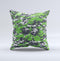 Lime Green and White Digital Camouflage  Ink-Fuzed Decorative Throw Pillow