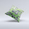 Lime Green and White Digital Camouflage  Ink-Fuzed Decorative Throw Pillow