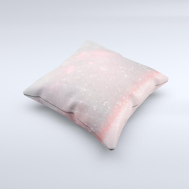 The Muted Pink and Grunge Shimmering Orbs ink-Fuzed Decorative Throw Pillow