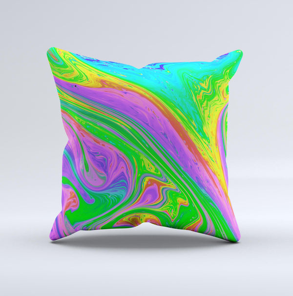 Neon Color Fushion V5  Ink-Fuzed Decorative Throw Pillow