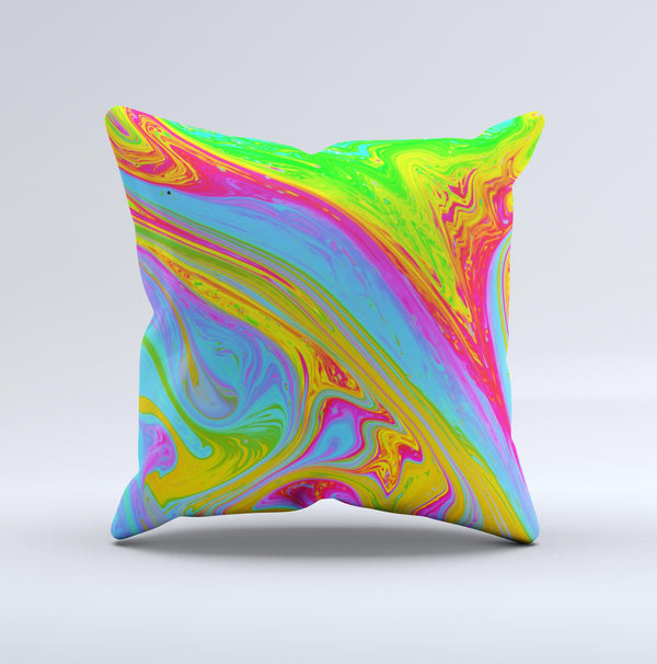 Neon Color Fushion V6  Ink-Fuzed Decorative Throw Pillow