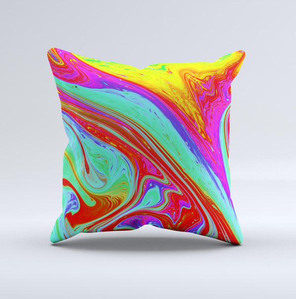 Neon Color Fusion V7  Ink-Fuzed Decorative Throw Pillow