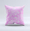 Pink & White Lace Pattern  Ink-Fuzed Decorative Throw Pillow