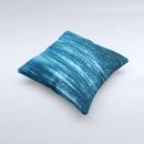 The Radiant Blue Scratched Surface ink-Fuzed Decorative Throw Pillow