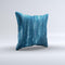 The Radiant Blue Scratched Surface ink-Fuzed Decorative Throw Pillow