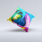 The Rainbow Dyed Rose V1 ink-Fuzed Decorative Throw Pillow
