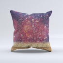 The Red and Blue Unfocused Orbs with Gold ink-Fuzed Decorative Throw Pillow