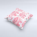 The Sacred Red Elephant and Polkadots ink-Fuzed Decorative Throw Pillow