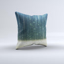 The Scratched Blue and Gold Showers ink-Fuzed Decorative Throw Pillow