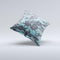 Turquoise and Gray Digital Camouflage  Ink-Fuzed Decorative Throw Pillow