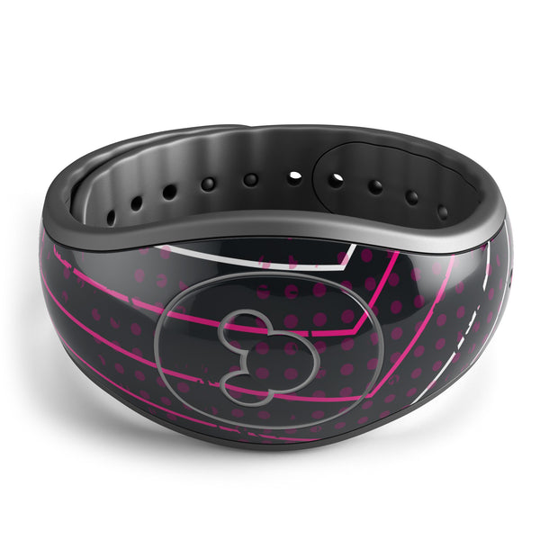 Pink & Light Blue Abstract Maze Pattern - Decal Skin Wrap Kit for the Disney Magic Band