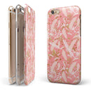 Pink Waterstrokes Over Scattered Gold iPhone 6/6s or 6/6s Plus 2-Piece Hybrid INK-Fuzed Case
