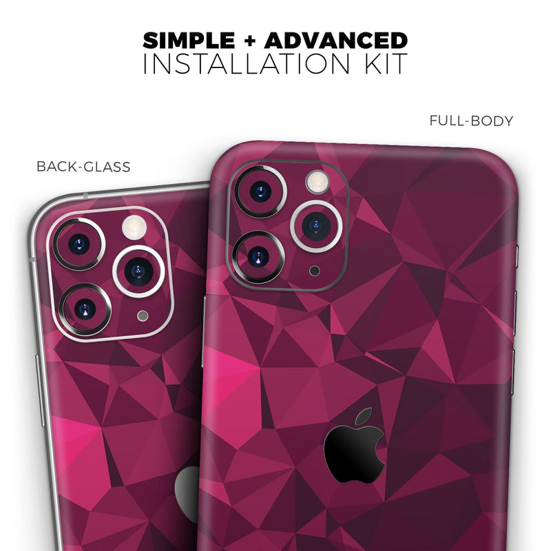 Pink and Red Geometric Triangles // Skin-Kit compatible with the Apple iPhone 14, 13, 12, 12 Pro Max, 12 Mini, 11 Pro, SE, X/XS + (All iPhones Available)