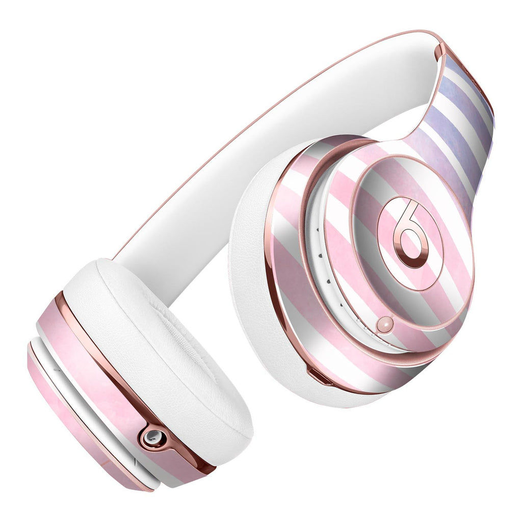 beats headphones pink and blue