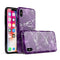 Purple Marble & Digital Silver Foil V7 - iPhone X Swappable Hybrid Case