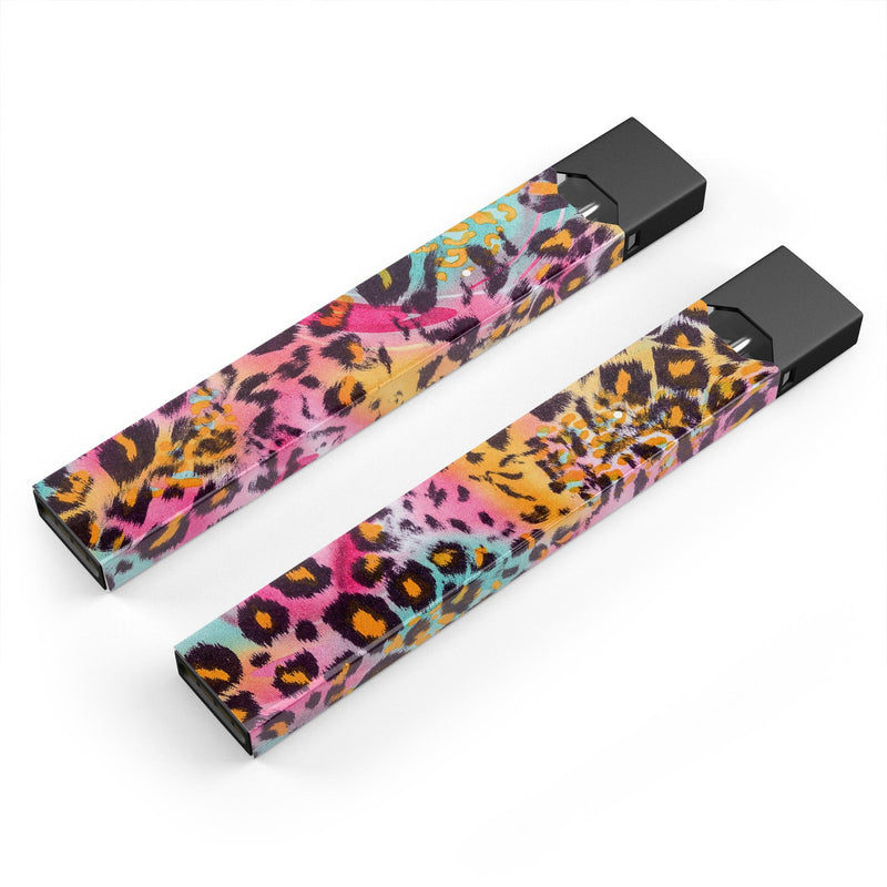 Rainbow Leopard Sherbert - Premium Decal Protective Skin-Wrap Sticker compatible with the Juul Labs vaping device
