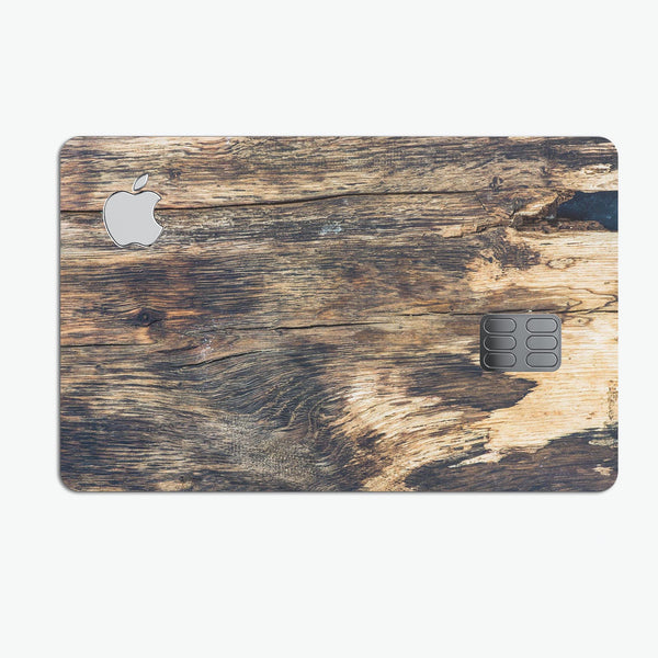 Raw Wood Planks V12 - Premium Protective Decal Skin-Kit for the Apple Credit Card