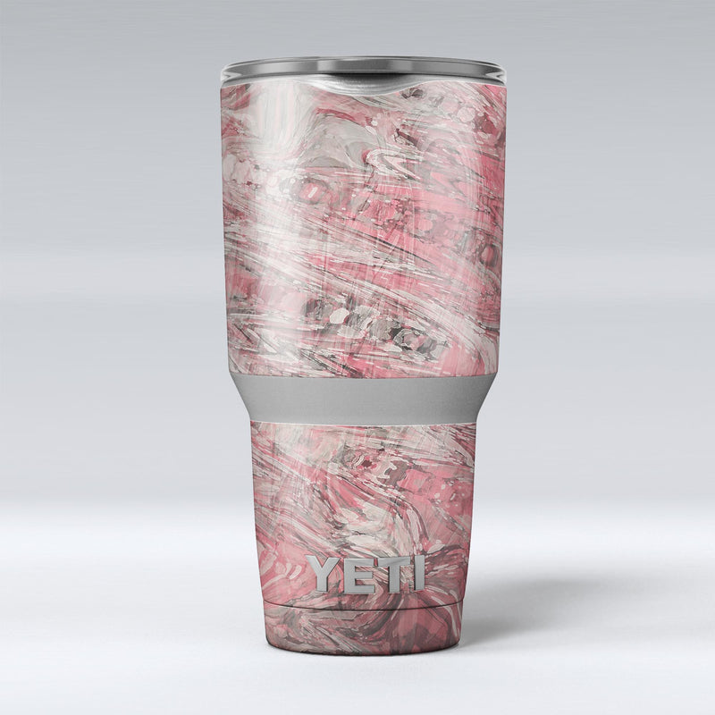 Red Slate Marble Surface V40 - Skin Decal Vinyl Wrap Kit compatible with the Yeti Rambler Cooler Tumbler Cups
