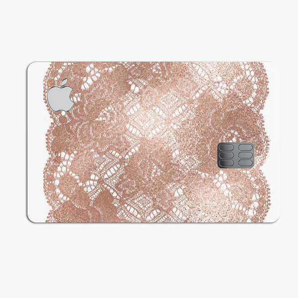 Rose Gold Lace Pattern 7 - Premium Protective Decal Skin-Kit for the Apple Credit Card