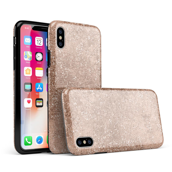 Rose Gold Scratched - iPhone X Swappable Hybrid Case