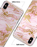 Rose Pink Marble & Digital Gold Frosted Foil V14 - iPhone X Clipit Case